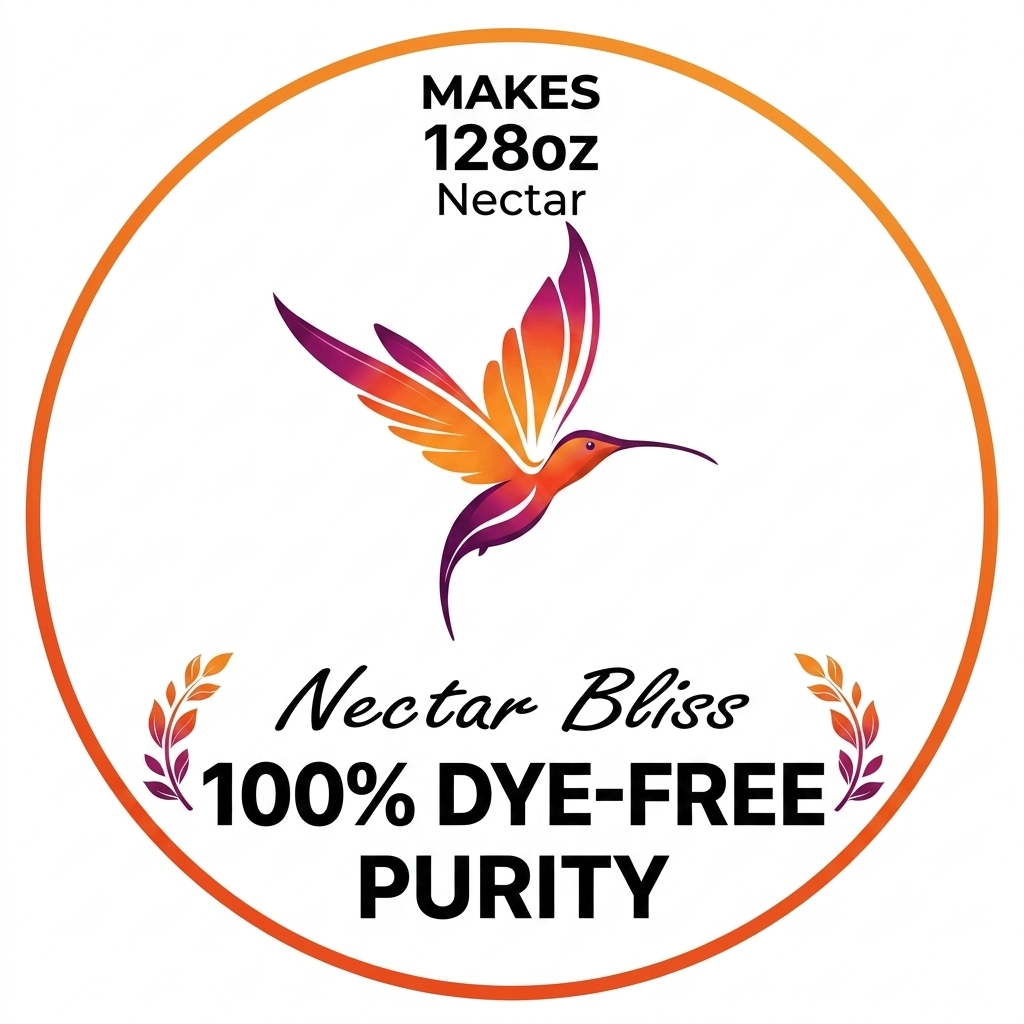 Nectar Bliss Hummingbird Nectar Powder – Iron-Free & Dye-Free, All Natural No-Boil Instant Mix, 32 oz Pouch (Makes 128 oz)